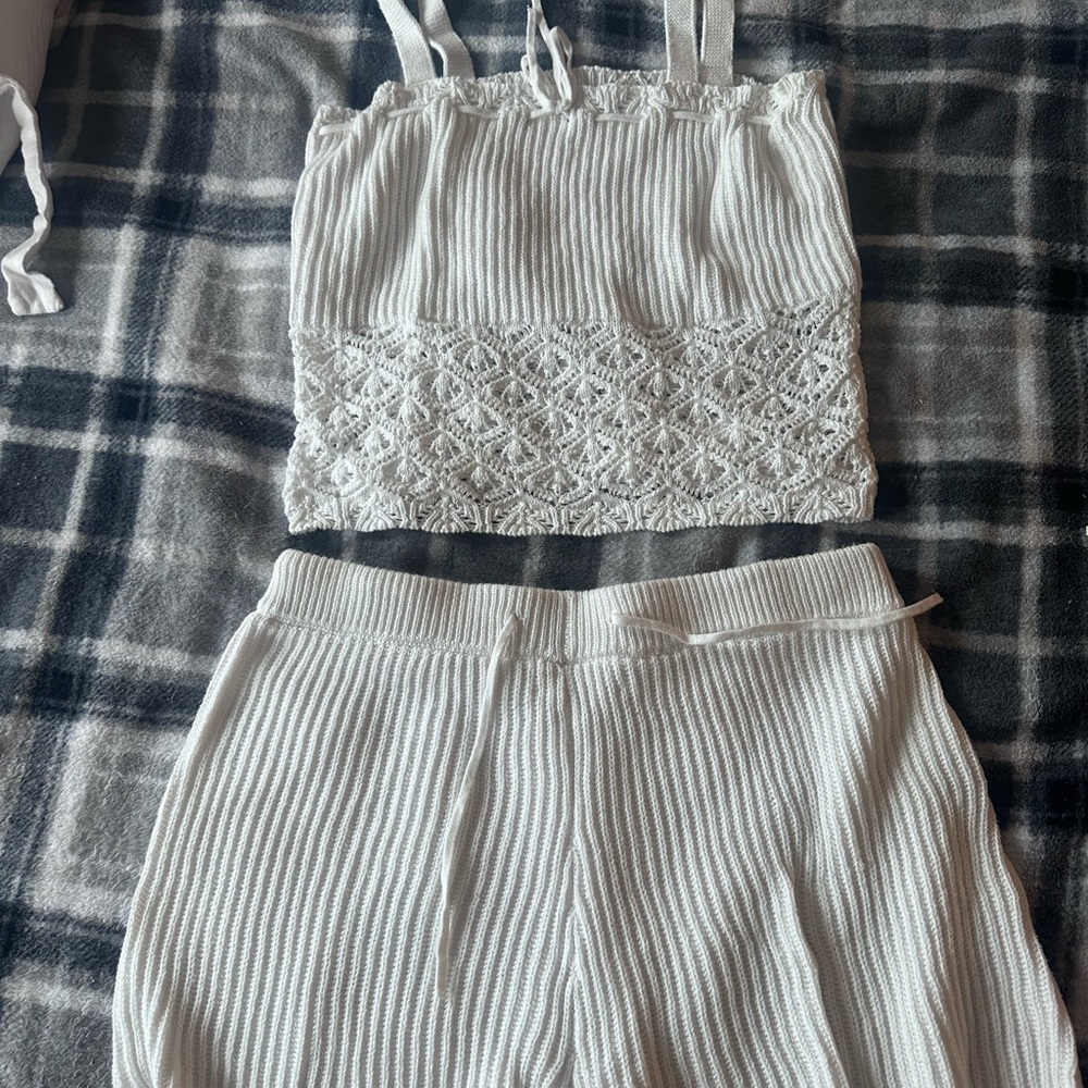 Target White Knit Swim Coverup Set